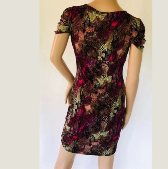 SlimFabulous Ultimate Slimming Midi Dress Snakeskin Pattern Women's XL Crew Neck - Picture 3 of 12